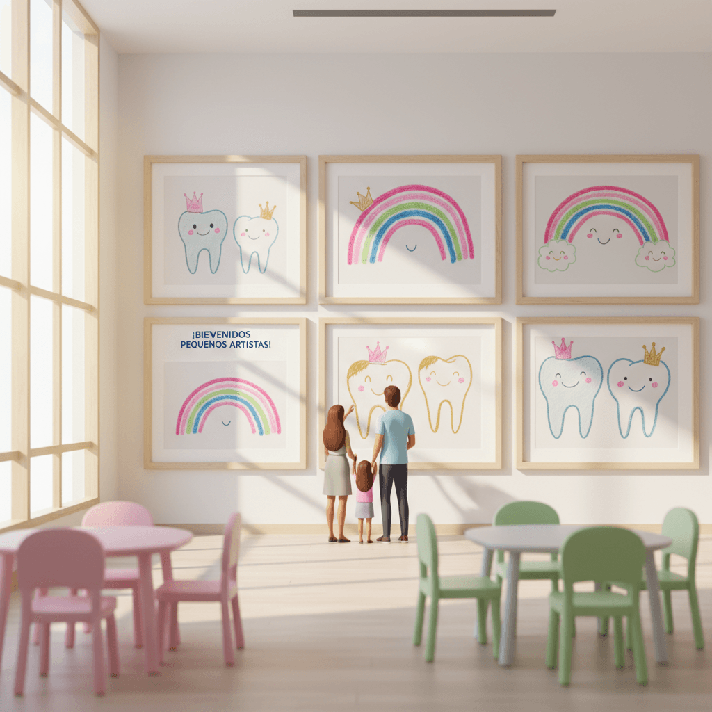 Galería de dibujos infantiles en la clínica dental