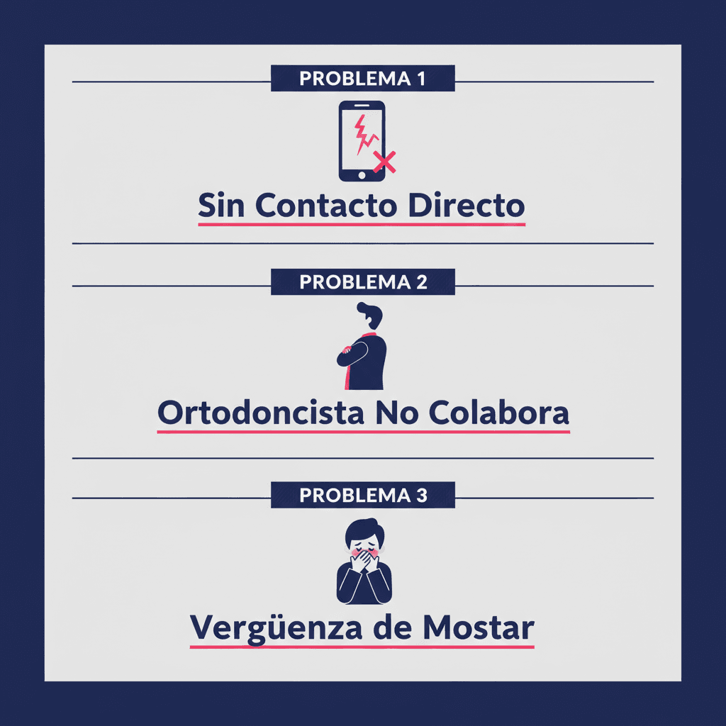 Los tres problemas de Darmas: sin contacto directo, ortodoncistas no colaboran, pacientes avergonzados