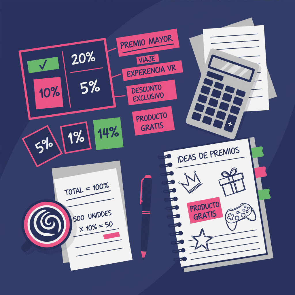 Dueño de negocio planificando creativamente los premios de su ruleta